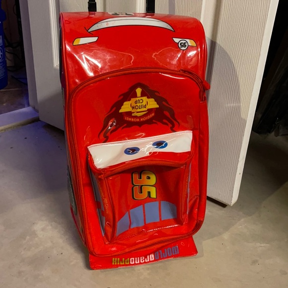 Disney lightning McQueen rolling luggage